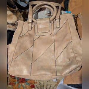 Ladies Purse Tan With Light Gray